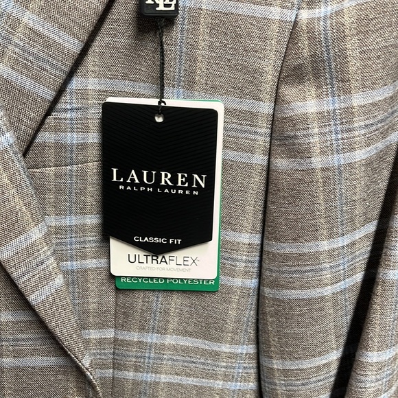 40 regular tan/light blue Ralph Lauren suit jacket - Picture 3 of 5
